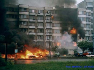 Pád stíhaček Mig 21 na sídliště Vltava v Č. Budějovicích, 8.6.1998 27