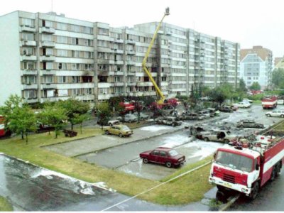 Pád stíhaček Mig 21 na sídliště Vltava v Č. Budějovicích, 8.6.1998 35