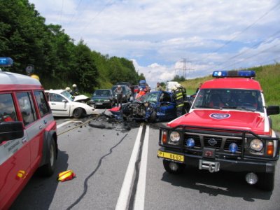 Dopravní nehoda tří osobních vozů - Protivín, 10.7.2012 1